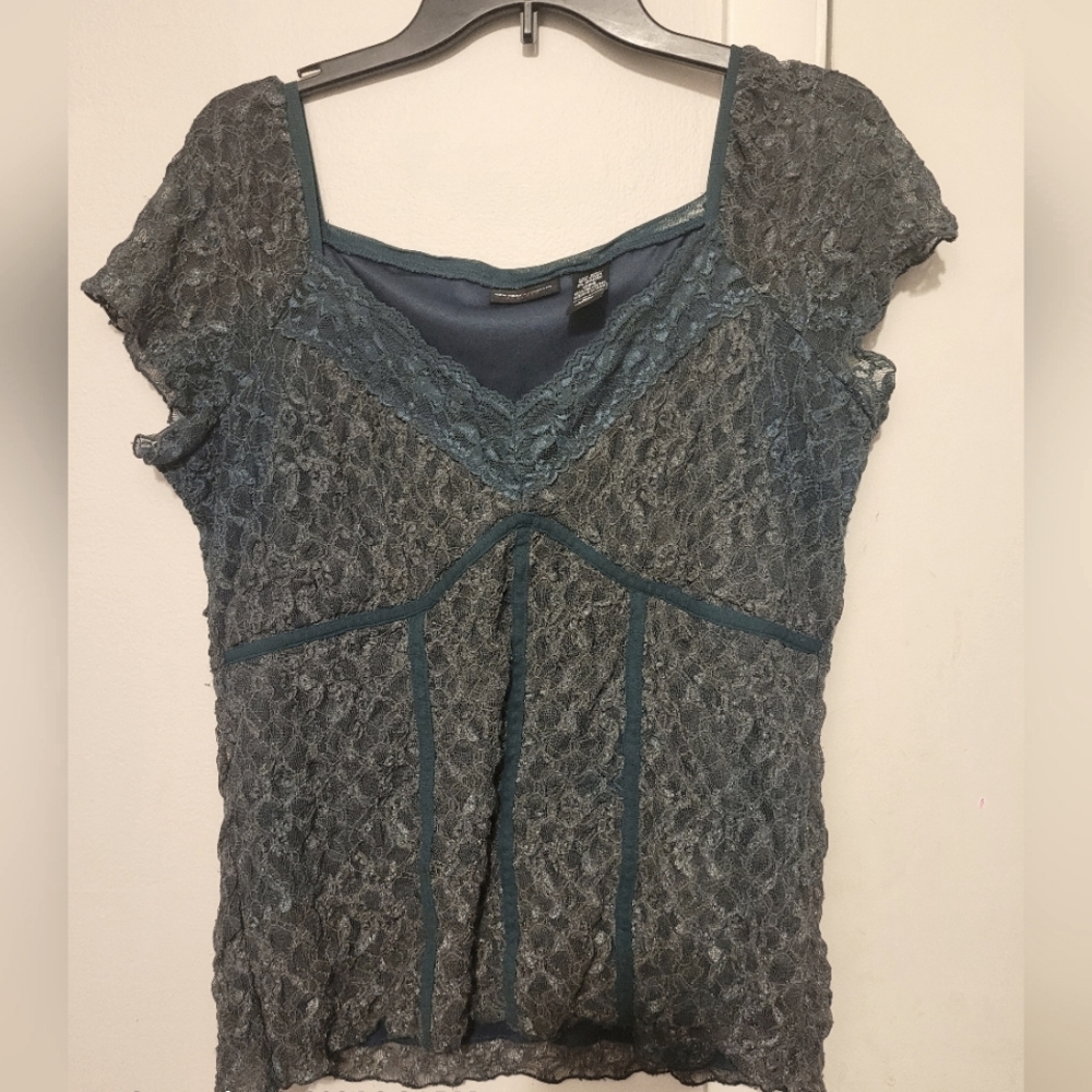 Y2K mesh faux corset top
